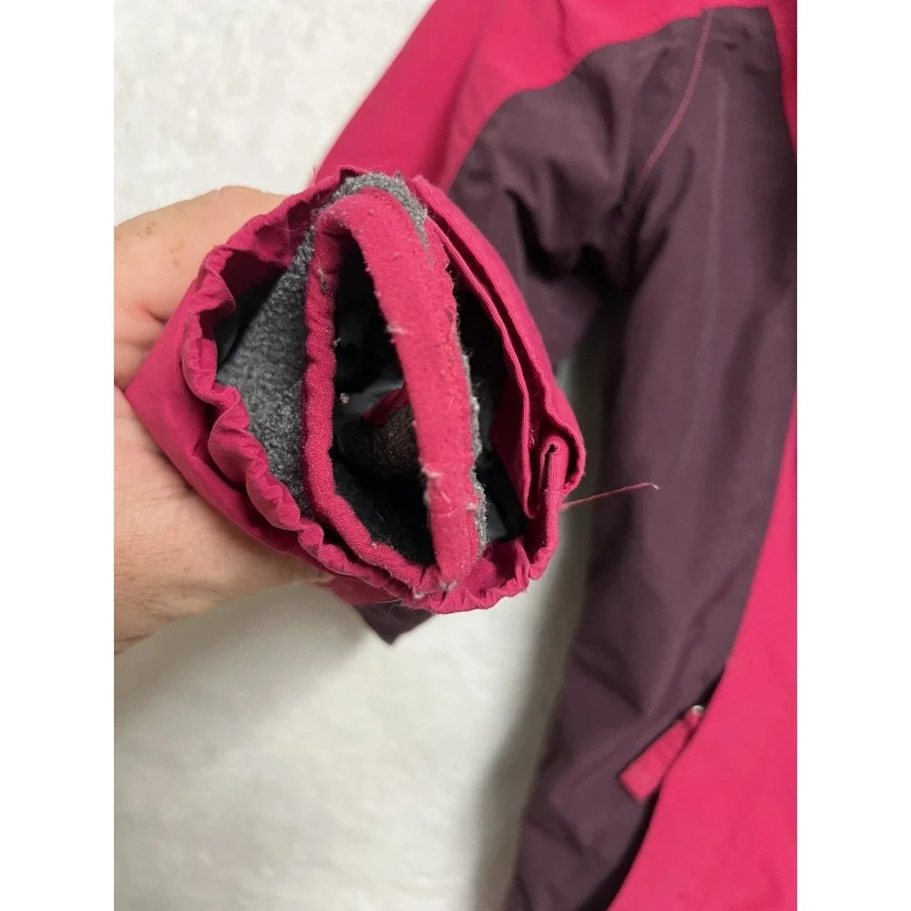 Lands' End Squall Girls M 10-12 Pink Hooded Fleece‎ Lined Winter Jacket